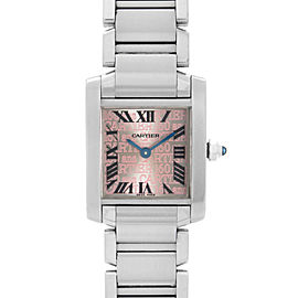 Cartier Tank Francaise 20mm 160th Anniversary Steel Pink Dial Ladies Watch 2384