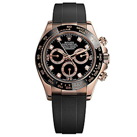 Rolex Cosmograph Daytona 40mm 18K Gold Diamond Black Rose Dial Watch