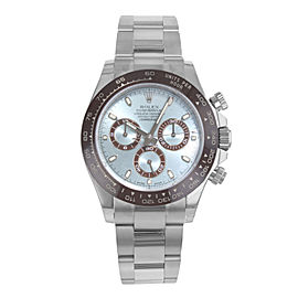 Rolex Cosmograph Daytona 40mm Platinum Index Icy Blue Chestnut Dial Watch