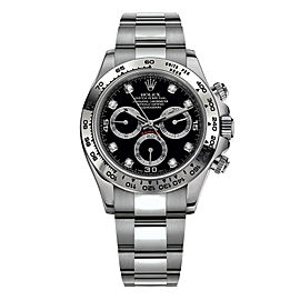 Rolex Cosmograph Daytona 40mm 18K Gold Diamond Black Panda Dial Watch