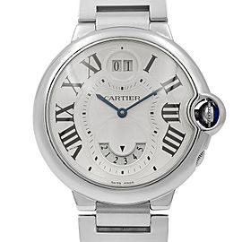 Cartier Ballon Bleu Two Timezone Steel Silver Dial Midsize Quartz Watch W6920011