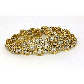 2.32ct Diamonds 18k Two Tone Gold 3 Rows Pear Shape Link Bracelet