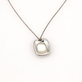 Tiffany & Co. Elsa Peretti Spain Platinum Designer ID Tag Pendant Necklace