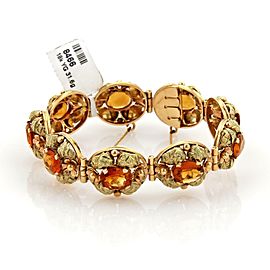 Estate 22ct Citrine 18k Yellow Gold Floral Design Bracelet