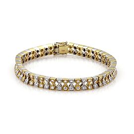 Gorgeous 3.02ct Diamond 18k White & Yellow Gold Fancy Link Bracelet