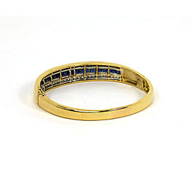 Elegant 6.65ct Diamond & Sapphire 18k Yellow Gold Bangle Bracelet