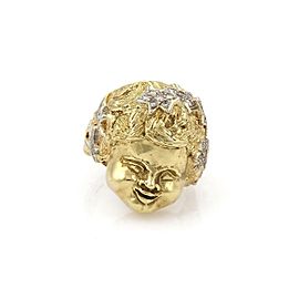 Vintage Diamond 14k Two Tone Gold 3d Cherub Head Ring Size 9