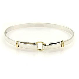 Tiffany & Co. Sterling Silver 18k Yellow Gold Double Loop Hook Bangle