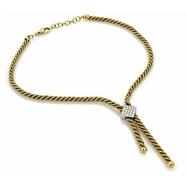 Snake Chain 1.20ct Diamond 18k Gold Twisted Rope Tassel Necklace​