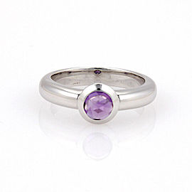 Tiffany & Co. France 18K White Gold Bullet Shape Amethyst Solitaire Ring