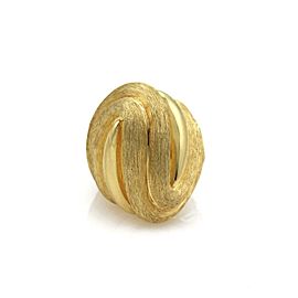 Henry Dunay 18k Yellow Gold Large Dome Ribbed Design Textured Ring Size 6.5