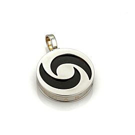 Bvlgari Bulgari Optical Spinning Onyx 18k White Gold & Steel Pendant