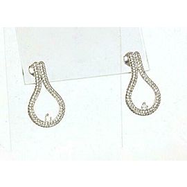 Movado 2ct Diamonds 18k White Gold Open Loop Drop Earrings