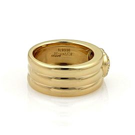 Chopard Diamond 18k Yellow Gold 8.5mm Wide Heart Band Ring Size 5.5