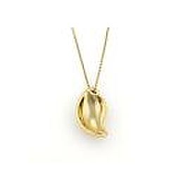 Tiffany & Co. Peretti 18k Yellow Gold Curved Leaf Pendant & Chain Necklace