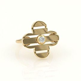 Louis Vuitton Petite Fleur Diamond 18k Yellow Gold Floral Ring Size 6