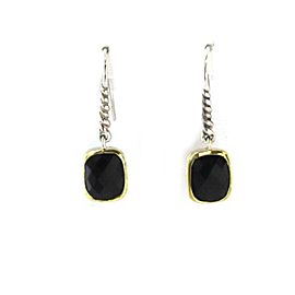 David Yurman Onyx Sterling Silver 18k Yellow Gold Dangle Earrings