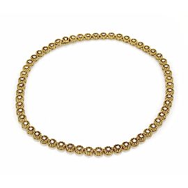 4.00ct Diamond 14k Yellow Gold Circle Bead Link Tennis Eternity Necklace