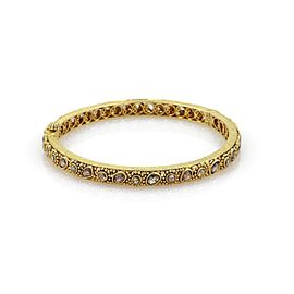 Estate 2.50ct Rose Cut Diamond 18k Yellow Gold 5.5mm Fancy Bangle