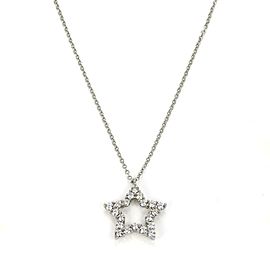 Tiffany & Co. Diamond Platinum Star Pendant & Chain