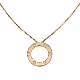 Cartier Love Diamond 18k Yellow Gold Circle Pendant & Chain