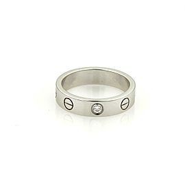 Cartier Mini Love 1 Diamond 18k White Gold 4mm Band Ring Size