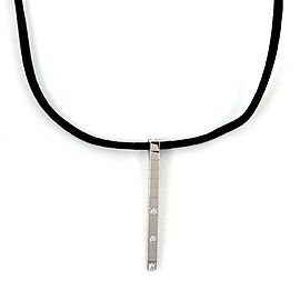 Cartier Lanieres Diamond 18k White Gold Long Cube Pendant & Cord