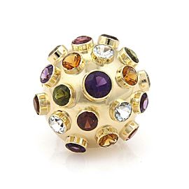 H.Stern Multicolor Gemstone 18k Yellow Gold Large Sputnik Dome Ring Size 6