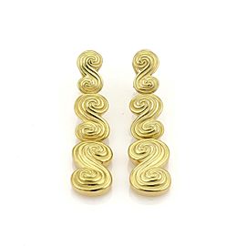 Tiffany & Co. SPIRO 18k Yellow Gold Spiral Drop Dangle Earrings