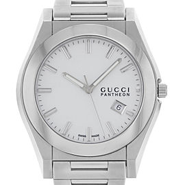 Gucci 115 Pantheon 44mm Stainless Steel White Dial Quartz Mens Watch