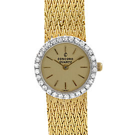 Concord 18K Yellow White Gold Diamonds Bezel Quartz Ladies Watch 5161253