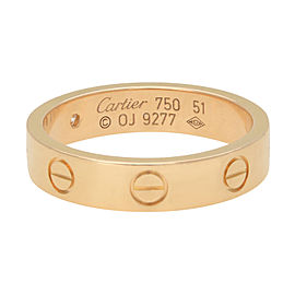 Cartier Love 1 Diamond Wedding Band 18K Yellow Gold Size 51 US 5.75