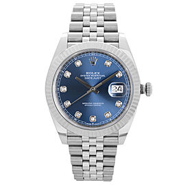 Rolex Datejust 41 Jubilee Steel Blue Diamond Dial Automatic Mens Watch