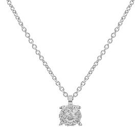 Damiani Bliss 18K White Gold with 0.08cttw Diamonds Pendant Necklace