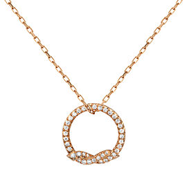 Cartier Entrelaces Diamond Ladies Necklace 18K Rose Gold 0.28cttw