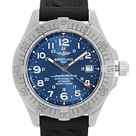 Breitling Superocean 42mm Steel Blue Dial Rubber Automatic Mens Watch