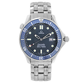 Omega Seamaster 41mm Stainless Steel Blue Wave Dial Quartz Mens Watch 2541.80.00