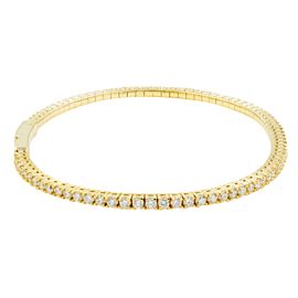 Rachel Koen Diamond Tennis Bangle Bracelet 14K Yellow Gold 1.50cttw