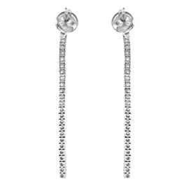 True Natural Diamond Drop Earrings 18k White Gold 1.36 cttw