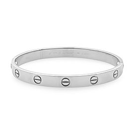 Cartier 18K White Gold Love Bracelet Old Style Size 17