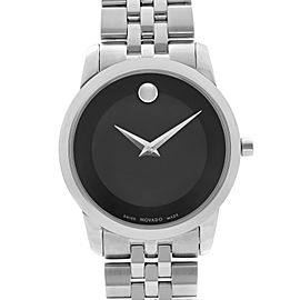 Movado Museum 28mm Steel Black Dial Quartz Ladies Watch 0606505