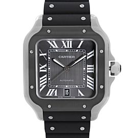 Cartier Santos De Cartier 38mm Steel Gray Dial Automatic Mens Watch WSSA0037