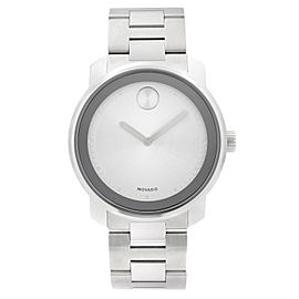 Movado Bold 42mm Stainless Steel Silver Dial Quartz Mens Watch 3600257