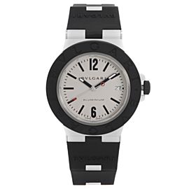 Bvlgari Aluminium 40mm Date Rubber Strap Gray Dial Automatic Unisex Watch 103382