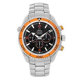 Omega Seamaster Planet Ocean Chronograph Steel Black Dial Mens Watch