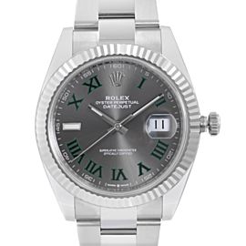 Rolex Datejust 41 Steel 18k White Gold Wimbledon Dial Automatic Men Watch