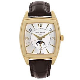 Patek Philippe Gondolo Calendrio 18K Yellow Gold Silver Dial Mens Watc 5135J-001