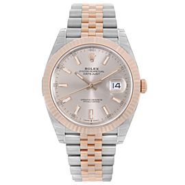 Rolex Datejust 41mm 18k Rose Gold Steel Sundust Dial Automatic Mens Watch