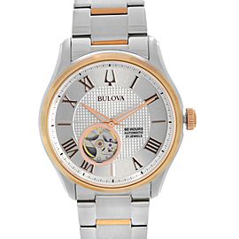 Bulova Wilton Two-Tone Steel Silver Roman Dial Automatic Mens Watch