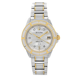 Bulova Marine Star Steel Two-Tone MOP Diamond Dial Quartz Ladies Watch